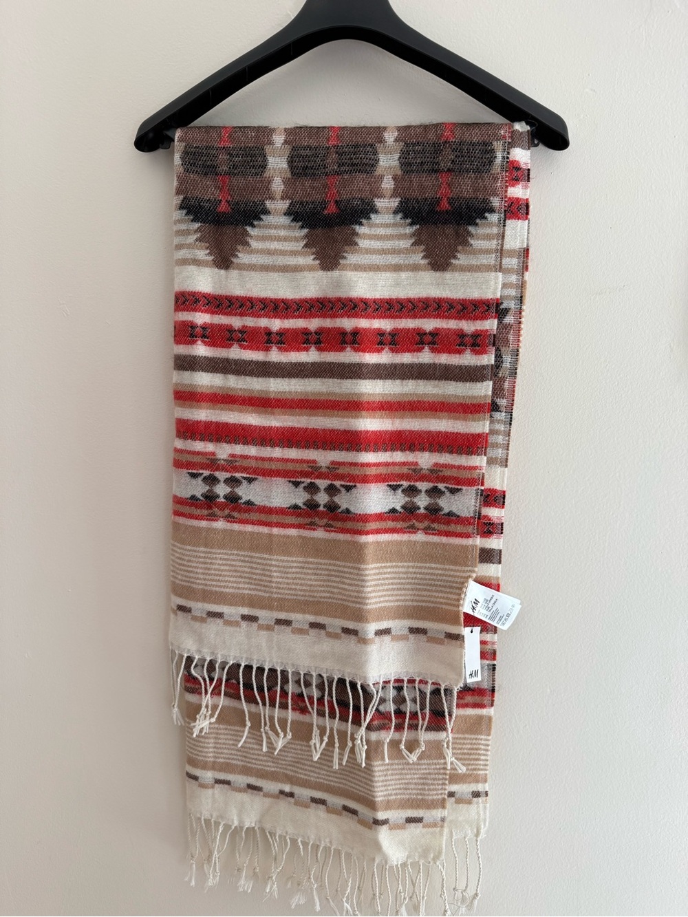 H&M Beige, Brown and Red Aztec-Style Hand Towel